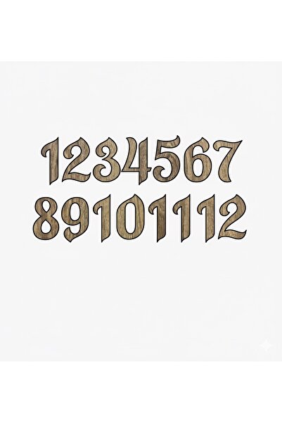 Pelince Lazer Kesim Saat Rakam Seti | Arabic Model l Ahşap MDF Hobi Malzemesi...