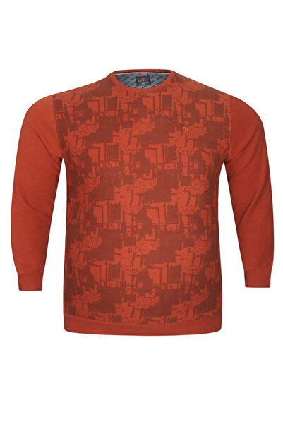 ANNEX Plus Size Solid Color Cotton Crew Neck Men's Sweat Pullover