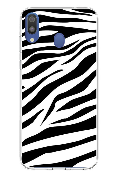 TechTree حافظة سيليكون متوافقة مع تصميم زيبرا مطبوع لهاتف سامسونج جالاكسي M20