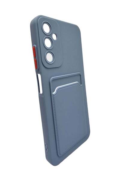 Generic Hard Silicone Back Cover With Card Pocket For Samsung Galaxy A05s - Grey