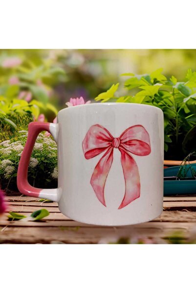 GameFruy Bow Double Sided Printed Mug - Ceramic Tea, Coffee Gift Cup Pink Luxury