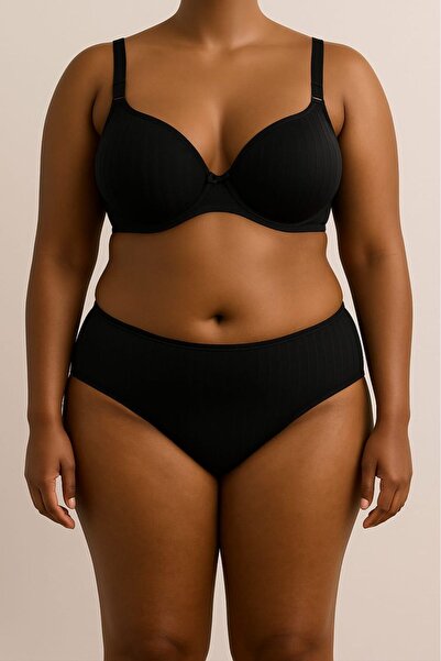 enmodaiçgiyim Чорний бюстгальтер великого розміру C Cup – без підкладки, без кісточок, з м'якою пінопластовою підкладкою, 3 гачки