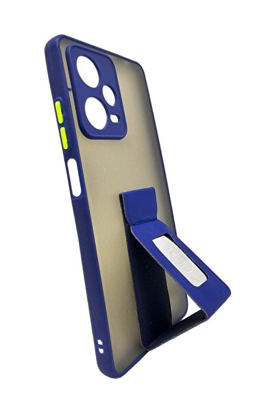 Generic Magnetic Holder Luxury Shockproof Camera Protection Case for Xiaomi Redmi Note 12 Pro 5G - Blue