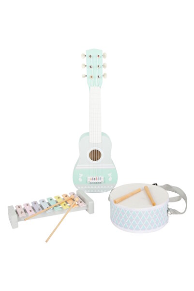 Small Foot Set de 3 instrumente muzicale din lemn, Pastel,