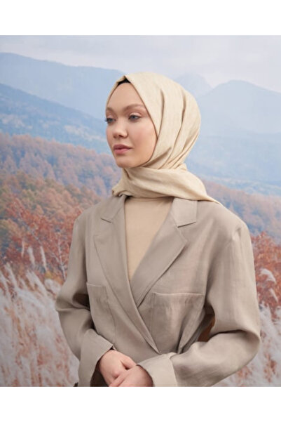 ARMANDA A desenli Cotton Monogram Şal - Açık Bej