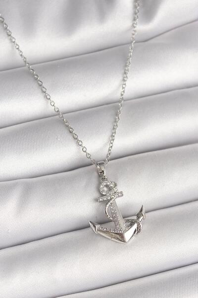 N!da Jewelry Çelik Taşlı Çapa Kolye