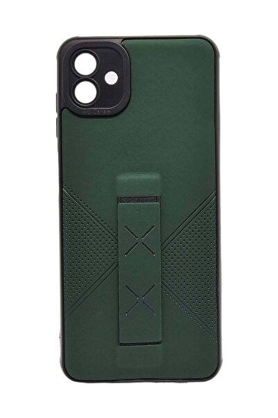 Generic Leather Back Cover With Holder For Samsung Galaxy A04 & M13 5G - Green