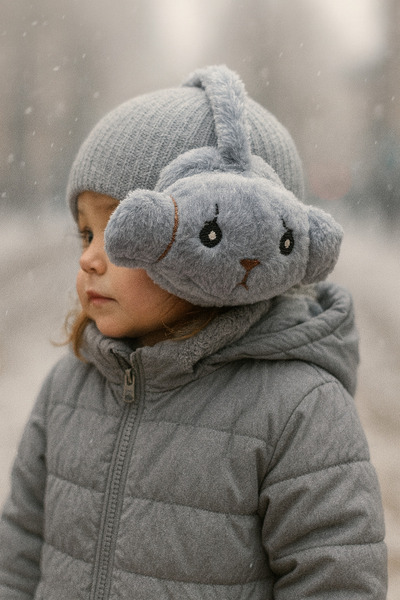 MEKİK BUTİK Girls' Plush Earmuffs - Ear Protection Beanie
