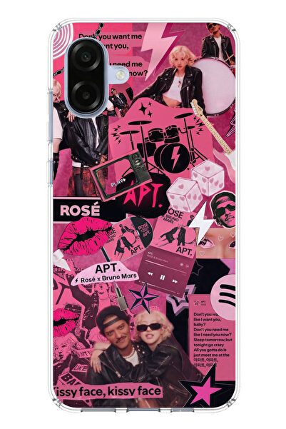 TechTree حافظة سيليكون متوافقة مع هاتف سامسونج جالاكسي A07 من بلاك بينك كولاج...