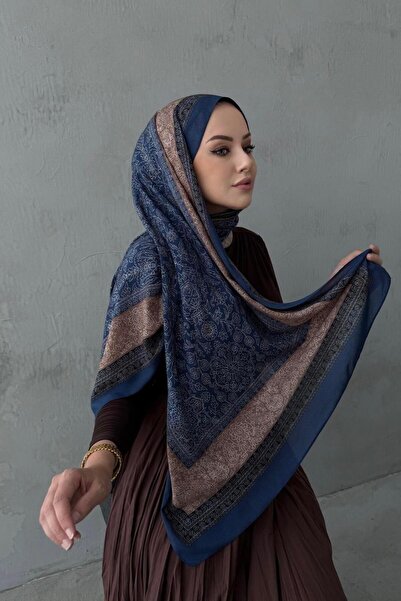 Byedauzunlar Lacivert Maaren Koza %100 Pamuk Şal