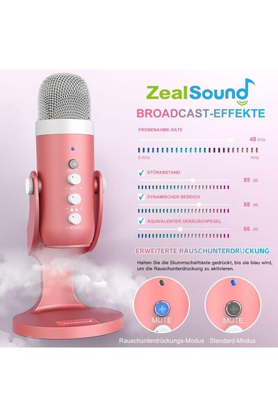 zealsound X66 USB Mikrofon – Stüdyo Kalitesinde Ses, (Gaming, Podcast, ASMR, Streaming) Seti