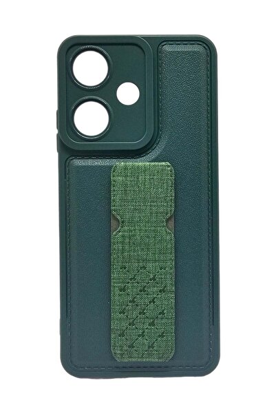 Generic Leather Back Cover With Holder For Infinix Hot 30i - Green