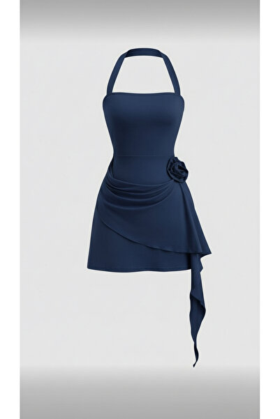 Dressco Rose - Gül Detaylı Askılı Mini Elbise