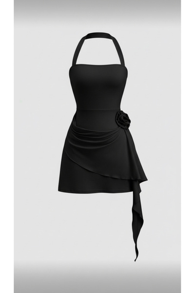 Dressco ROSE -Gül Detaylı Askılı Mini Elbise