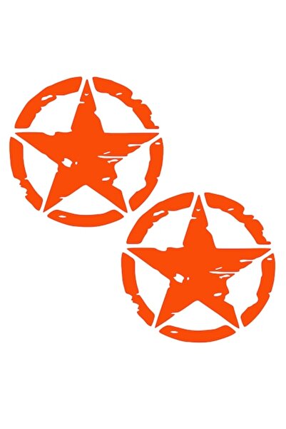 Oracal Set doua Stickere decorative, Auto, Tuning, star, PVC autocolant, 20cm, portocaliu