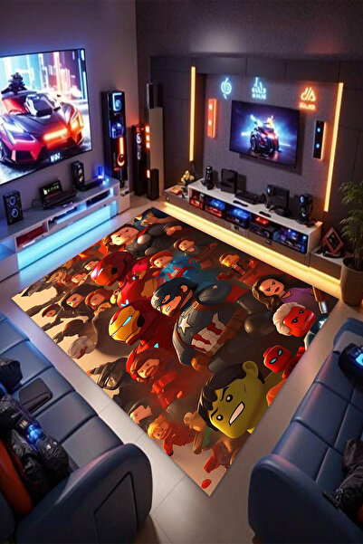 Reyhani MARVEL LEGO Kaymaz Taban Makinede Yıkanabilir Gaming Oyuncu Gamer Gen...