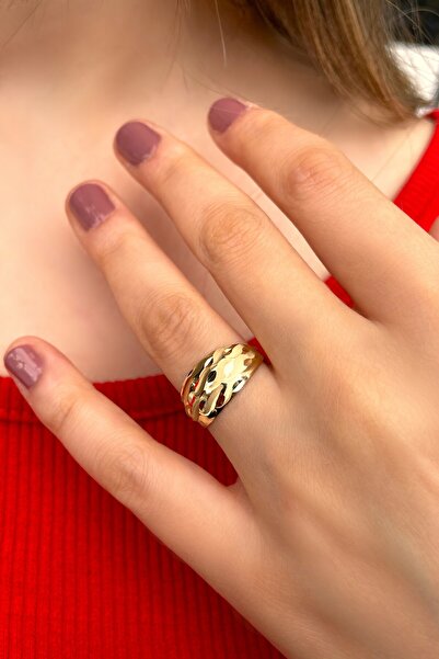 Altınaşkı Desenli Taşsız Altın Yüzük