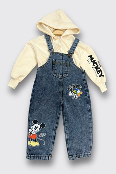 NOTAKİDS KAPŞONLU SWEATSHİRT VE KOT SALOPET ERKEK ÇOCUK TAKIMI