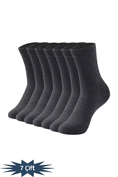 HRN Textile 7-Piece Men's Cotton Plain Long Socks – Anti-Sweat and Odor Prevention