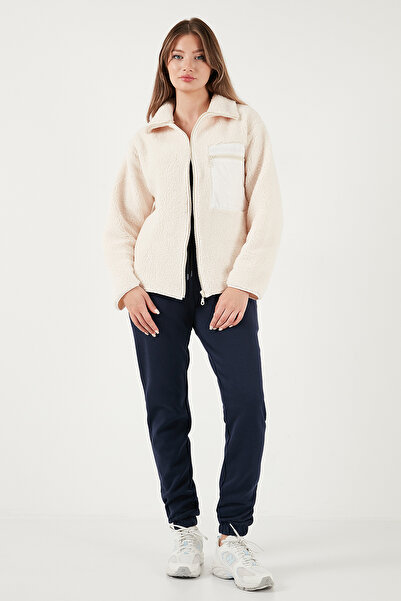 Lela Regular Fit Classic Collar Chest Pocket Detailed Plush Cardigan Fleece Polar 5866437