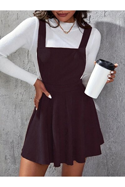 JANES Rochie mini din catifea pentru femei, cu bretele, cu detaliu încrucișat...