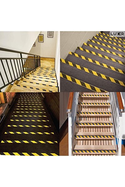 LUXER Anti-Slip Adhesive Tape For Stairs/Steps Indoor/Outdoor, Dimensions 5 cmx5 m, Black-Yellow