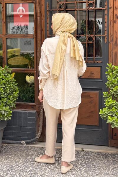 Moodbasic ÖRGÜ DETAYLI İŞLEME CUPRA GÖMLEK