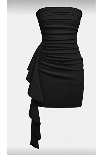 Dressco Britney - Straplez Drapeli Şal Detaylı Mini Elbise