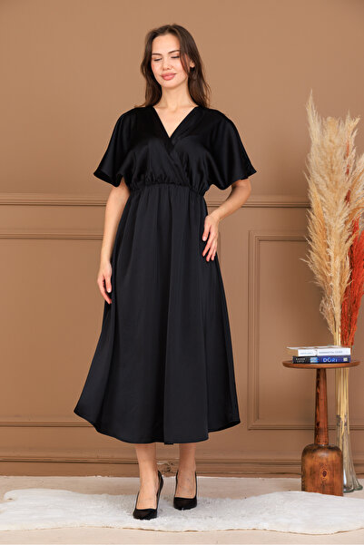 NILO DESGIN Satin Black Dress