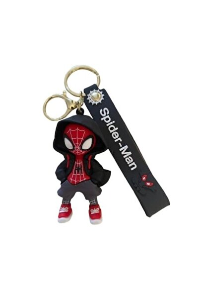 OEM Silicone Spiderman keychain figurine for keys or backpack, black, 7 cm, 5+