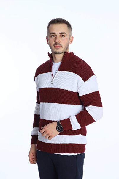 eg38 Piecewise Thessaloniki Half-Zip Sweater Burgundy