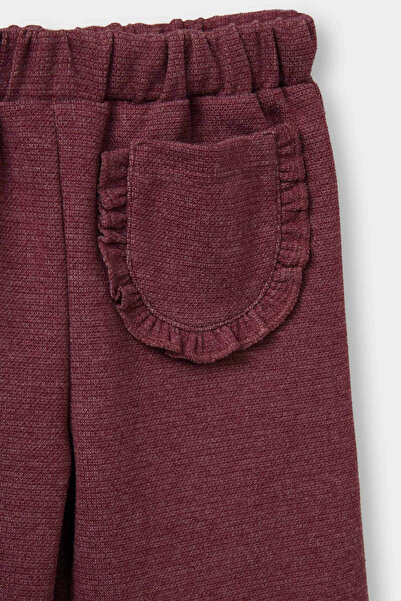 DeFacto G2765A5Br204 Burgundy Baby Girl Elastic Waist Pants