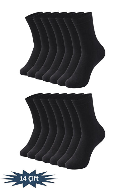 HRN Textile 14-Piece Men's Cotton Plain Long Socks – Anti-Sweat and Odor Prevention