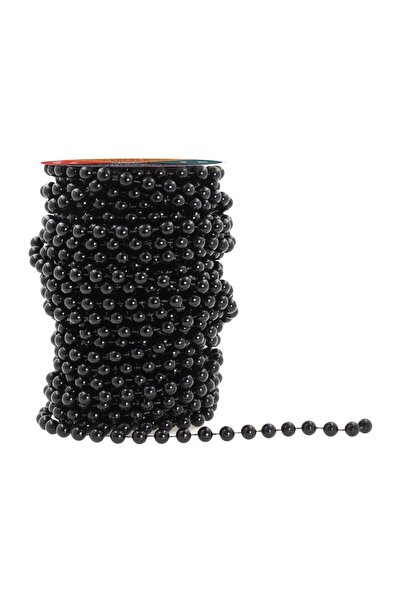 Yumuşakkeçe خرز لؤلؤي كامل الصف بطول 8 مم - 10 أمتار أسود - شريط خرز زخرفي لا...