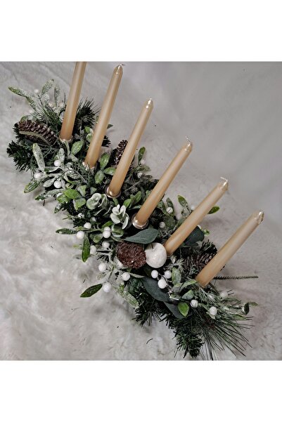 Flowersbymeral MUMLU BEYAZ MASA ÇİÇEĞİ