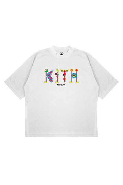 PURE EFFECT تي شيرت KITH NANZUKA مطبوع بمقاس كبير للجنسين، قماش سميك (240 جرا...