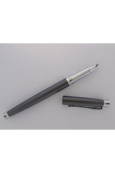 Ecada Stilou metalic Ecada, gri, penita ascunsa, cu convertor sau patron de c...