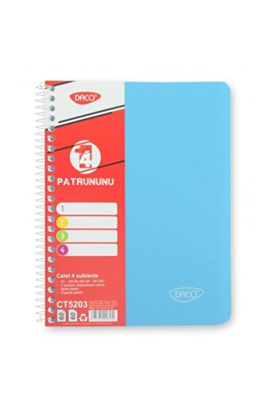 Daco Caiet A5 Universal DACO, 120 File, Spirala, 70 g/m², Coperta Plastic