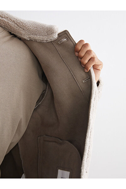 LC Waikiki Peak New Season Standard Fit Shirt Collar Plush Men's Coat