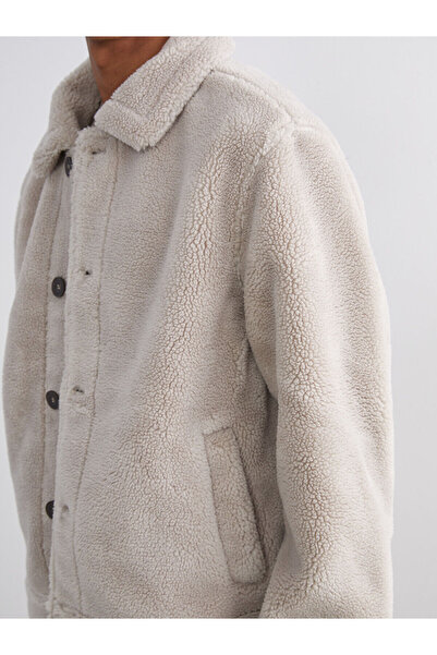 LC Waikiki Peak New Season Standard Fit Shirt Collar Plush Men's Coat