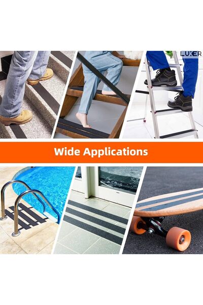 LUXER Anti-Slip Adhesive Tape For Stairs/Steps Indoor/Outdoor, Dimensions 5 cmx5 m, Black