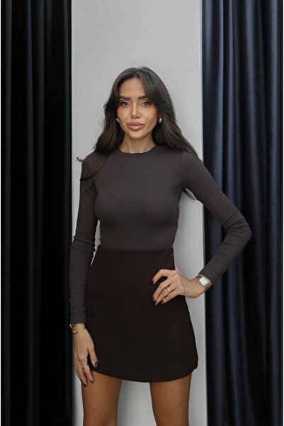 Havoş Bitter Brown Bodysuit with Snap Closure at the Bottom