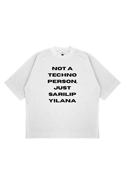 TRAGEDY Unisex Oversized Not a Techno Person Printed Years Old Boxy Fit Thick...