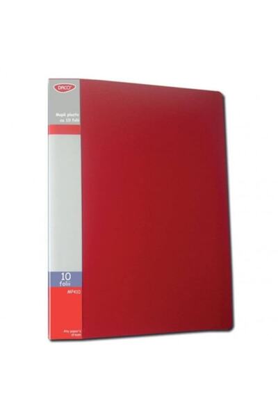 Daco Plastic Folder A4 with 10 Sheets DACO, Red Color