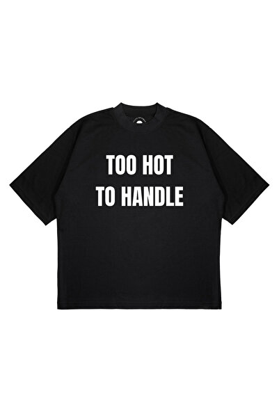 PURE EFFECT Tricou unisex oversize cu imprimeu TOO HOT, croială boxy, din țes...