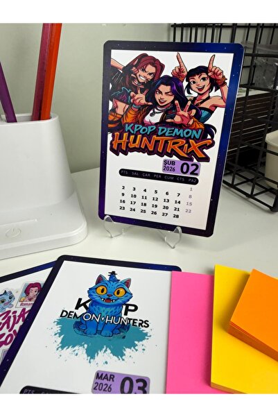 cakaybu K-Pop Demon Hunters Masa Takvimi 2026 | 13x9 cm Kişiye Özel Hediye