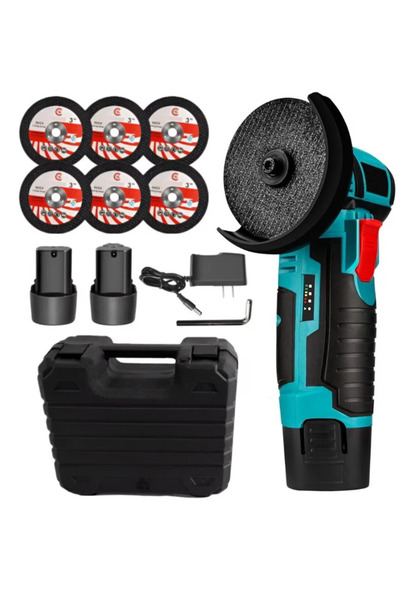 Red Panda Mini Electric Angle Grinder with 2 x 24V Batteries + 6 Spare Discs