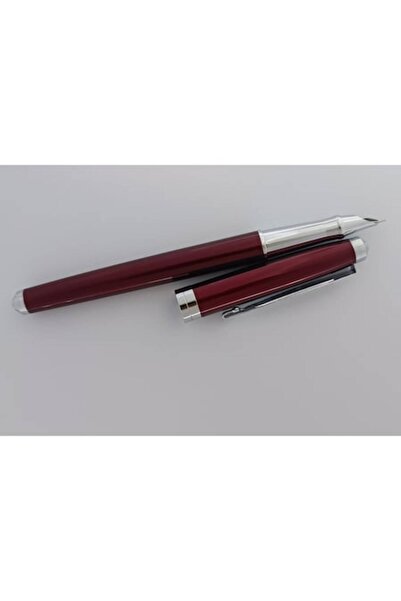 Ecada Stilou metalic lucios, rosu, penita ascunsa, cu convertor sau patron de...