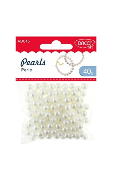 Daco Perle, Material plastic, Cantitate 40 g, Culoare albă