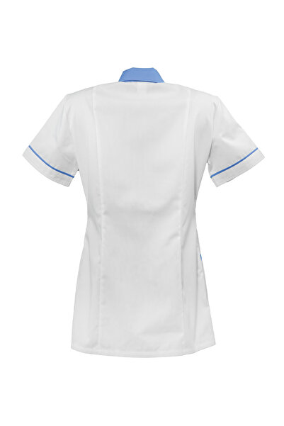 AVD SAFETY Women's medical gown - classic lapel collar model, with buttons, functional pockets, doctor's gown, nurse